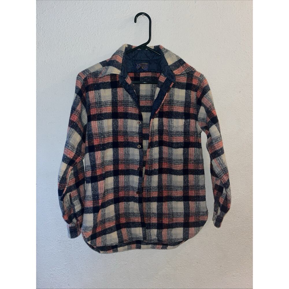 Vintage Pendleton 100% Wool Shirt Women’s Size L Plaid USA Made Runs Small READ